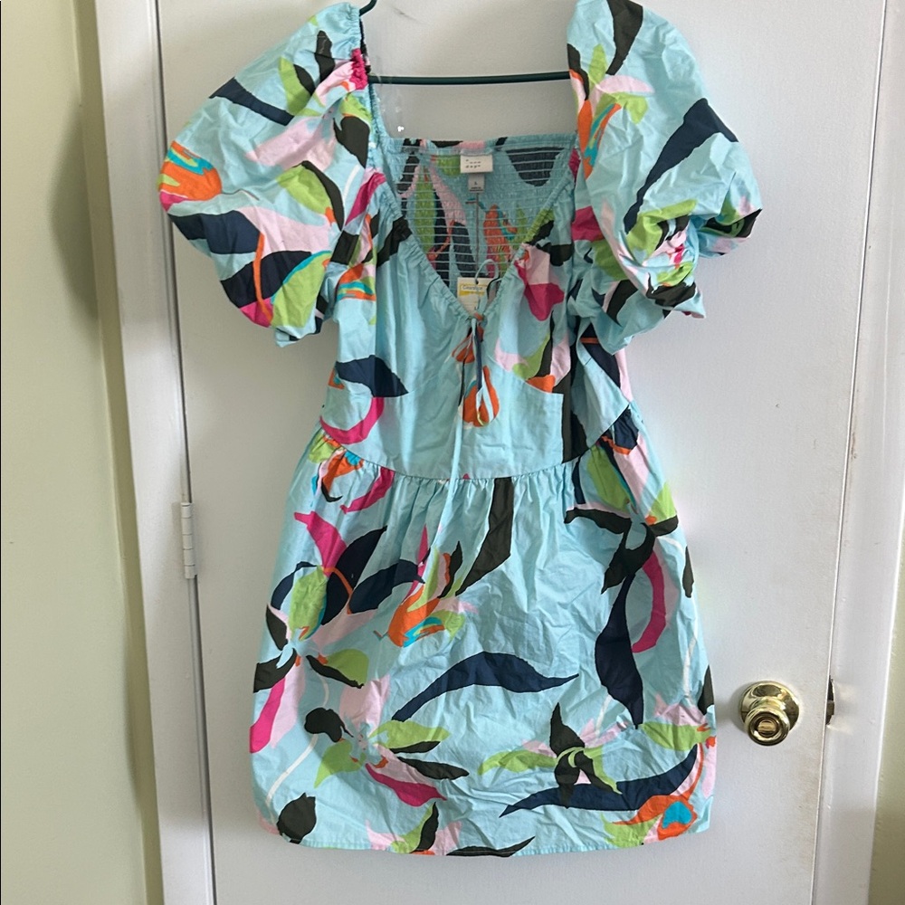 a new day Multicolor Puff Sleeve Dress